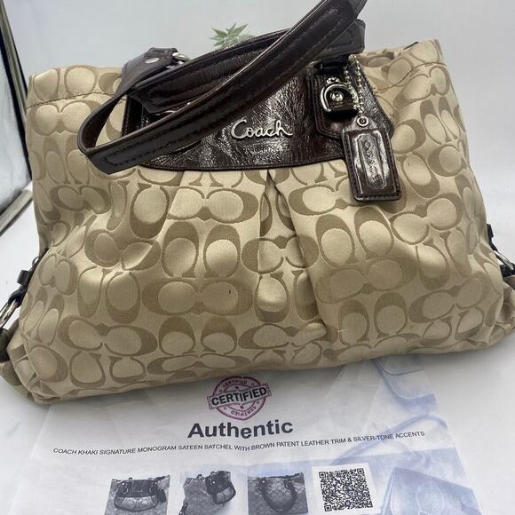 Coach F15510 Authenticated Ashley Signature Sateen Carryall Shoulder Bag - Picture 1 of 8